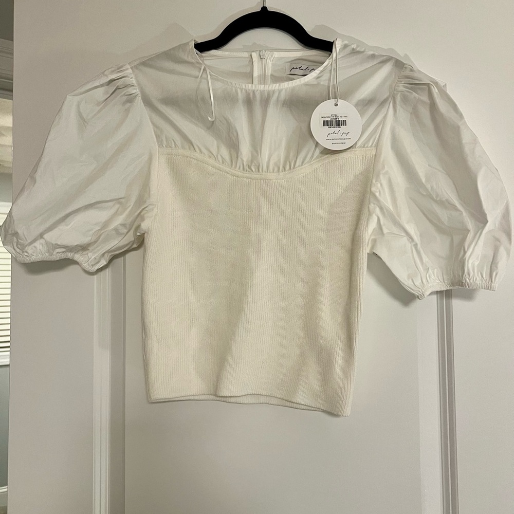 Petal & Pup Ivory Puff Sleeve Blouse